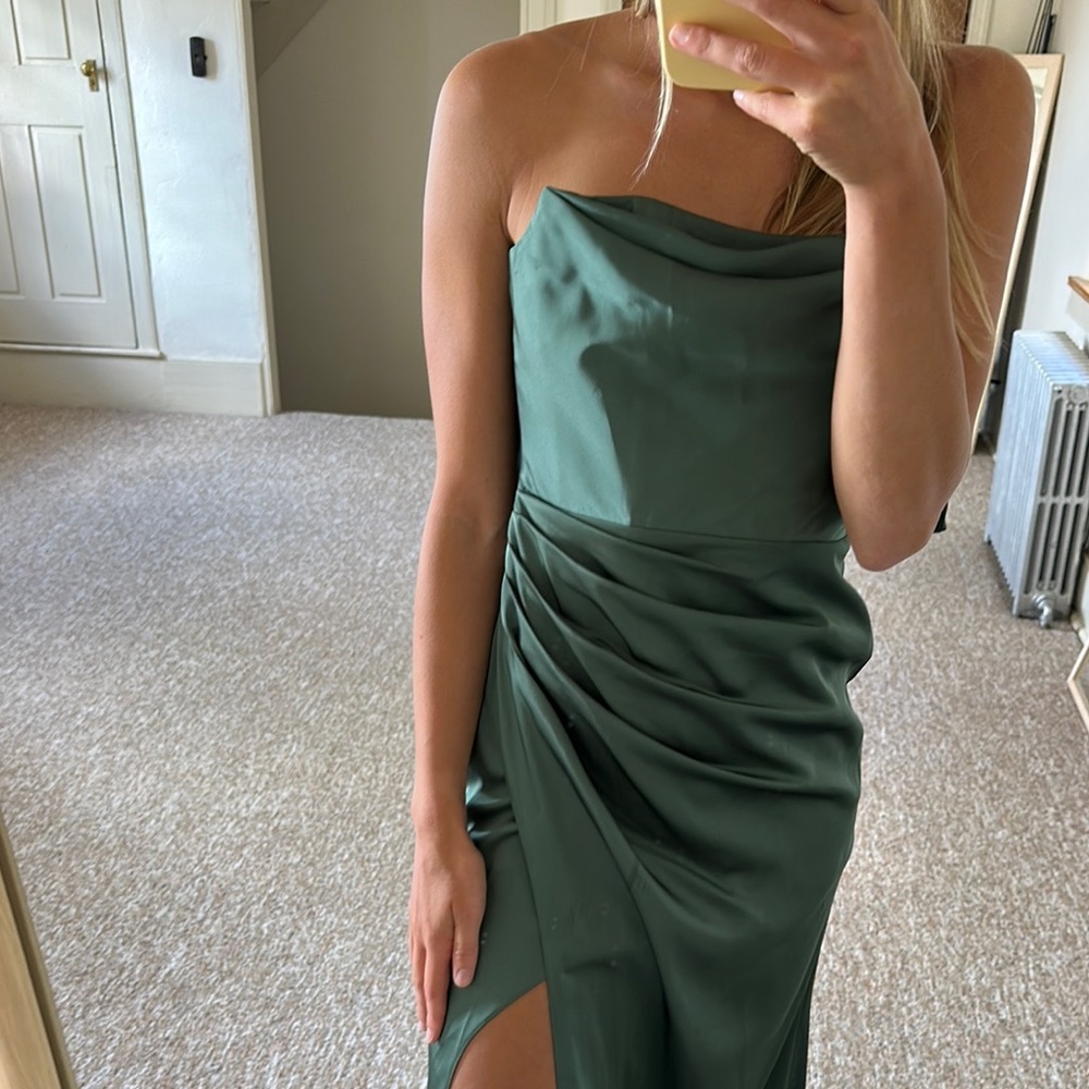 Azazie Green Strapless Dress